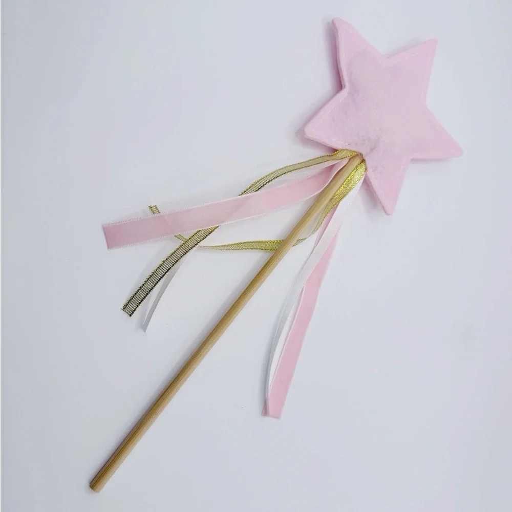 Pink Star Magic Wand with Ribbons nwot